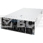 Серверная платформа ASUS ESC8000A-E13P, 4U, 2x SP5 (LGA 6096),24x DDR5 6400, 8x 2.5'' hsb NVME, up to 14x PCIe*, 2x M.2 22110 NVME, 1x 2-port 10Gbe RJ-45 Intel 710 LAN, up to 8 dual-slot GPUs, 3+1 3200W, фото 1