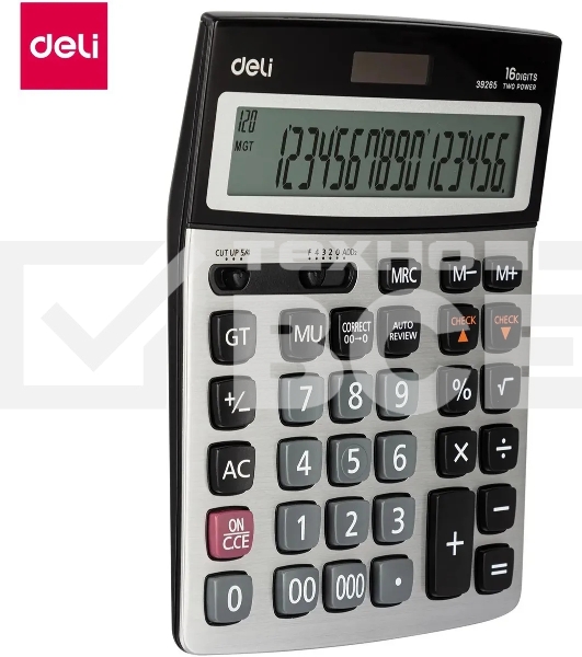Калькулятор бухгалтерский Deli E39265 серый 16-разр.