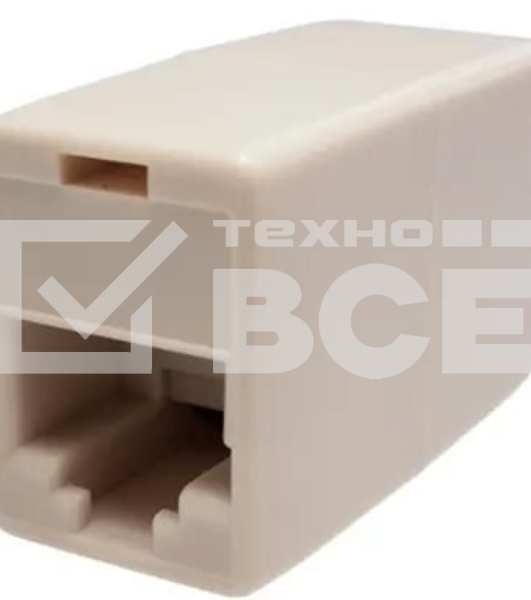 Адаптер Suprlan 10-0337-1, проходн. Keystone RJ45 кат.5E UTP, бежевый