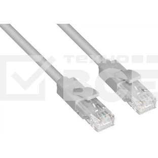 Патч-корд GCR UTP кат.5е, RJ45, перекрестный ethernet 1.5m литой, серый