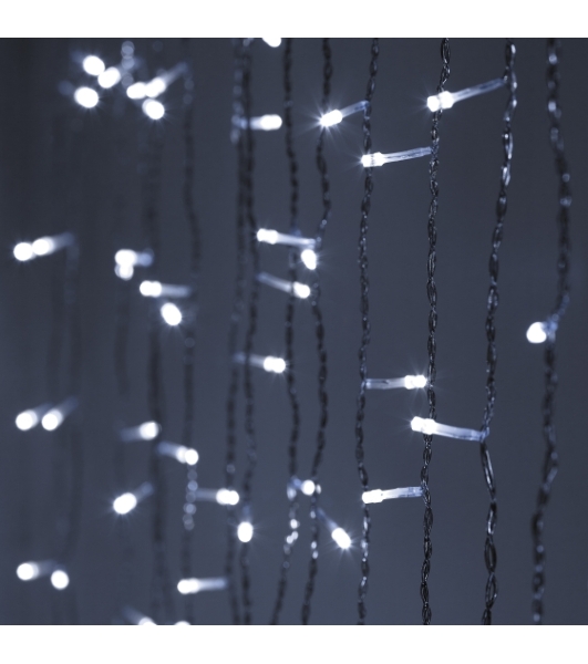 Гирлянда светодиодная новогодняя ЭРА ЕNIGW - 400W Занавес 8 режимов 3*3 м холодный белый 320 LED IP20 220 V