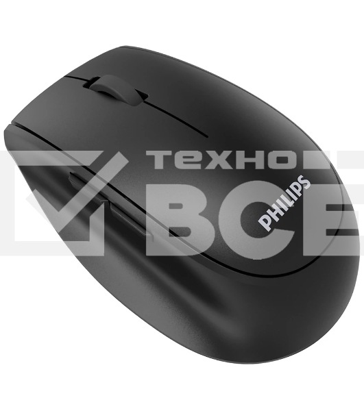 Мышь беспроводная Philips SPK7627 черный, 1600 dpi, радиоканал, Bluetooth, USB, кнопки - 5