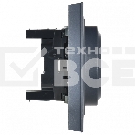 Розетка 2-местная IEK BRITE РС12-3-БрМ с заземлением, без защитных шторок, 16А в сборе, маренго, фото2