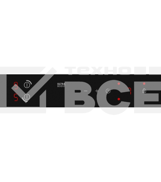 Индукционная варочная панель Brandt BPI1621UB, домино, 2 варочных зоны, 10 уровней мощности, индикация остаточного тепла, таймер, Ultraboost, черный