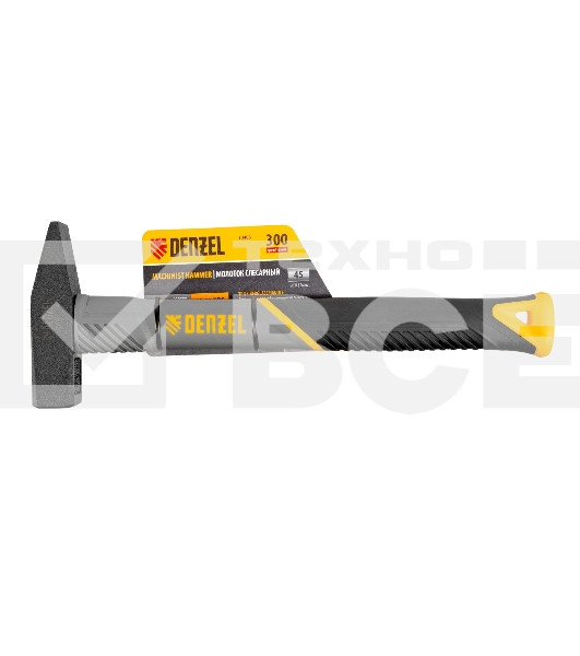 Молоток слесарный Denzel 300 г, кованый, фибергласовая рукоятка c TPR покрытием