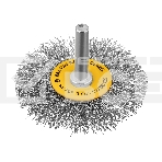 Щетка для дрели Denzel 60 мм, плоская, со шпилькой, нержавеющая витая проволока, фото 1