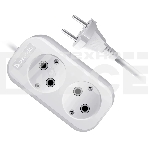 Удлинитель бытовой Defender B220 - 2 роз х 2 м, белый, фото2