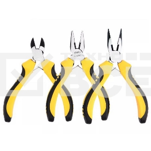 Набор плоскогубцев Deli DL103201-3 (комбинированные плоскогубцы 115мм, удлиненные плоскогубцы 125мм, диагональные бокорезы 110мм, двухкомпонентная ручка)
