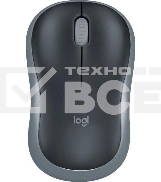Мышь беспроводная Logitech M185 серый/черный, 1000 dpi, радиоканал, USB, кнопки - 3