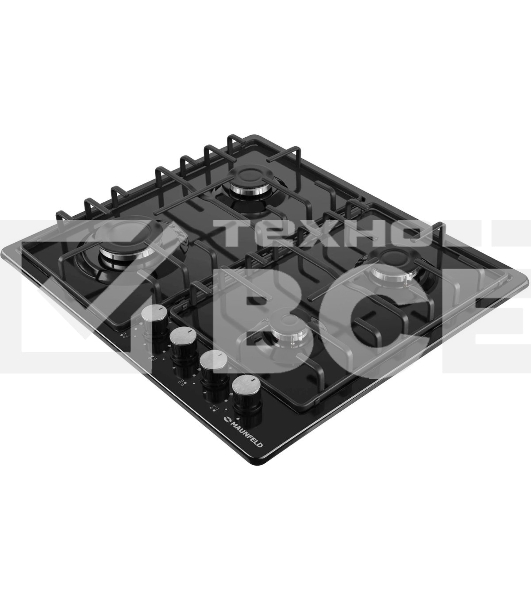 Газовая варочная панель Maunfeld EGHE.64.3STS-EB/G, 4 конфорки, эмалированная сталь, черный