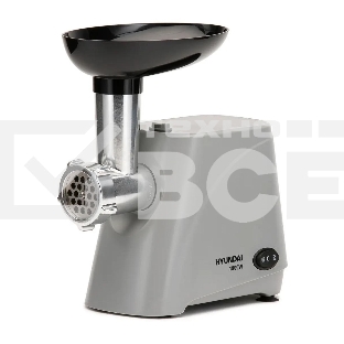Мясорубка электрическая Hyundai HY-MG4391 серый, 1900 Вт, 2.4 кг/мин, реверс, защита от перегрузки, насадки - 4