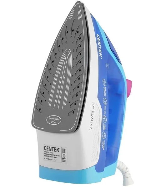 Утюг Centek CT-2348 синий/белый, 1600 Вт, 20 г/мин, 80 г/мин, 200 мл