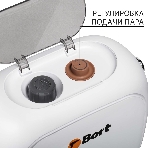 Пароочиститель Bort BDR-3000-RR (93722425)Мощность 1650 Вт; Макс давление 4 бар; Постоянная подача пара 45 г/мин; Температура пара 143 °С; Емкость бачка 1200 мл; Время нагревания 480 с; Время непрерывной работы 45 мин; Регулировка мощности пара; Длина шланга 1,8 м; Длина шнура питания 5 м; Размер 300x280x180 мм; Напряжение 220 В; Частота тока 50 Гц; Вес изделия 3,8 кг; Объем бойлера 1,2 л; Пароочиститель; Конструкция Напольный; Материал Корпуса Пластик;;;; Защита от перегрева;;; Вес брутто=5,9 (Вес нетто=5,9) кг; 69 x 25 x 33; набор аксессуаров 10 шт; гарантия 2 г, фото6
