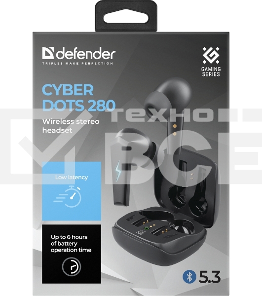 Гарнитура Defender CYBERDOTS 280 TWS черный
