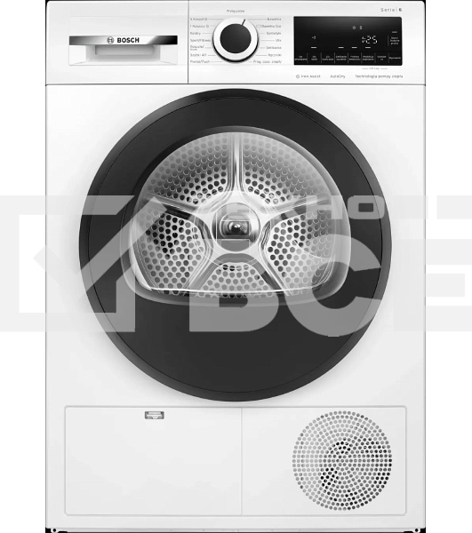 Сушильная машина Bosch WQG241AKPL белый/черный, 9 кг, сушка - тепловой насос, программ - 14, 59.8 x 84.2 x 61.3 см
