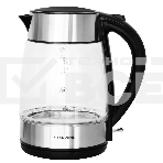 Чайник электрический Starwind SKG3026 1.7л. 2200Вт черный/серебристый (корпус: стекло), фото 1