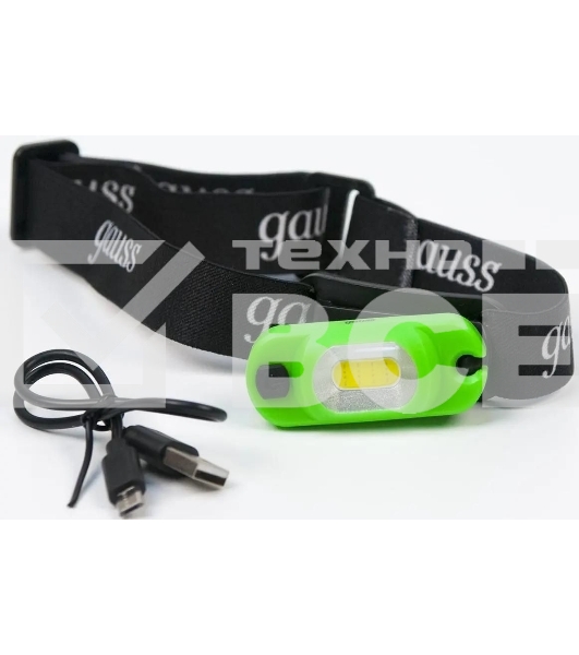 Фонарь налобный GAUSS GFL408 3W 150lm Li-ion 300mAh LED