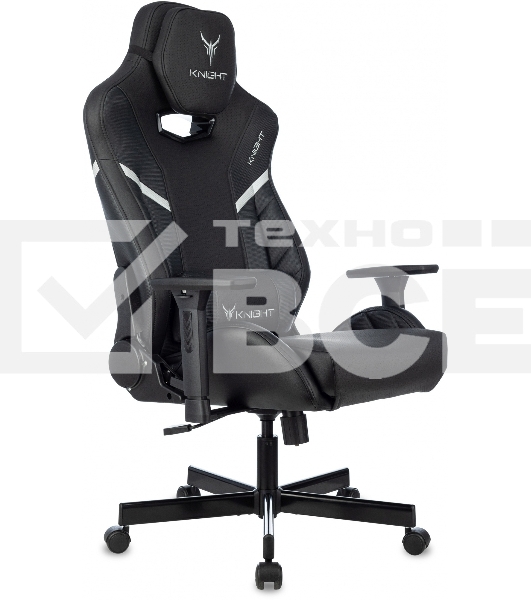 Кресло игровое Knight Thunder 5X черный эко.кожа крестов. металл