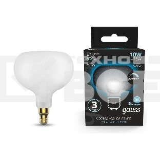 Лампа cветодиодная Gauss Filament А190 10W 890lm 4100К Е27 milky диммируемая LED