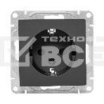 Механизм розетки EKF UP1-SOB-111 16А, с заземлением, со шторками, черный Эпика, фото5