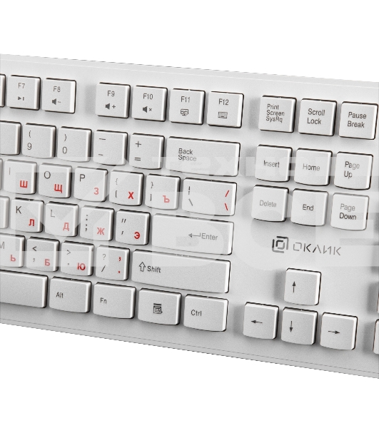 Клавиатура Oklick 505M белый USB slim