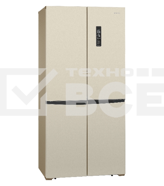 Холодильник Nordfrost RFQ 510 NFH inverter шампань трехкамерный 286/141л морозилка снизу, Side-by-Side