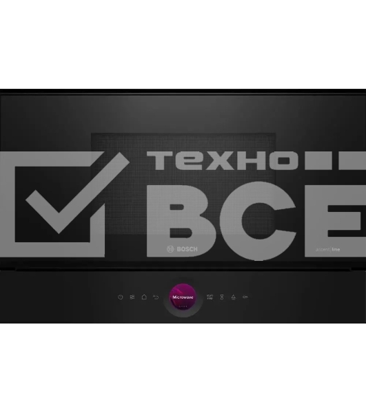 Микроволновая печь встраиваемая Bosch BFL9221B1 черный, 21 л, 900 Вт, переключатели - сенсор/поворотный механизм
