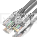 Патч-корд GCR UTP кат.6, коннектор ABS, 24 AWG, ethernet high speed 10 Гбит/с, RJ45, T568B, 2.0m, серый, фото 1