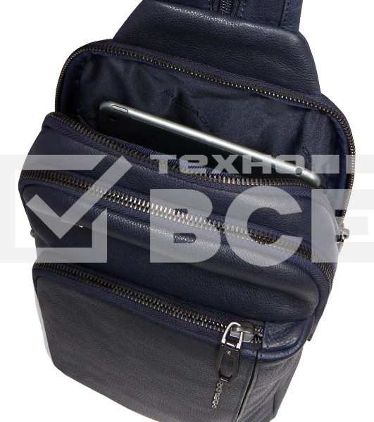 Рюкзак слинг мужской Piquadro Cronus CA6686S134/BLU кожа синий