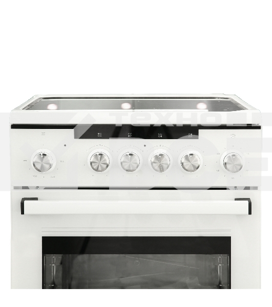 Плита электрическая De Luxe 506004.13ЭС белый, конфорок 4 электрических (стеклокерамика), духовка 60 л, 50 см x 87 см x 60 см