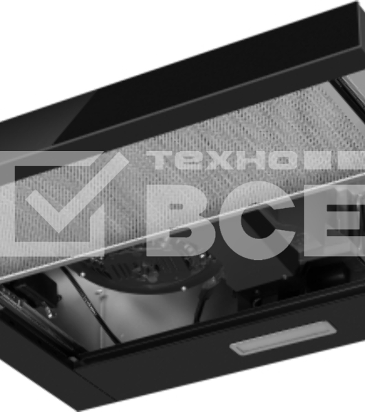 Вытяжка каминная Weissgauff TEL 600 Black Glass черный, 60 см, 600 куб. м/ч, 46 дБ