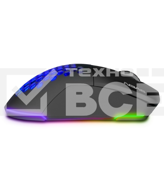 Мышь беспроводная SVEN RX-G980W черная (6+1кл. 50-26000 DPI, ПО, RGB-подсветка, игров. упак)
