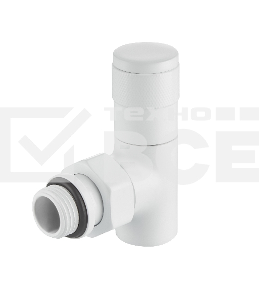 Набор дизайн-вентилей Royal Thermo PIANO, угловой (белый) 1/2