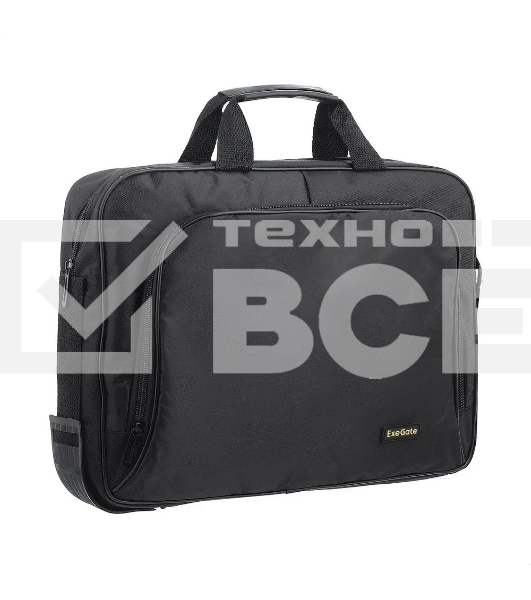Сумка для ноутбука ExeGate EX264611RUS Office F1596 Black, черная, полиэстер, для ноутбуков до 15.6'