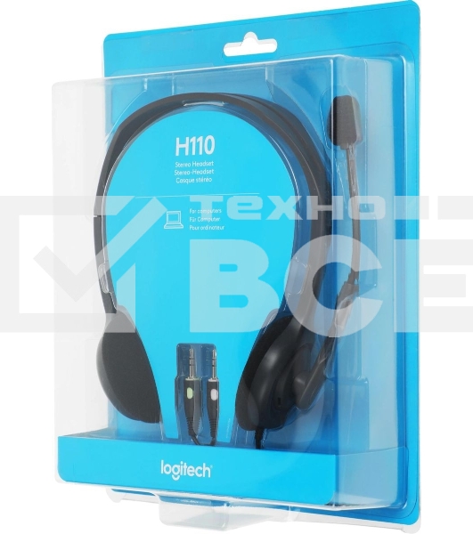 Гарнитура проводная Logitech Headset H110 grey (981-000472/981-000271)