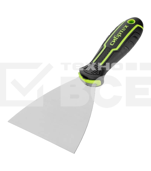 Шпательная лопатка из нержавеющей стали Сибртех 100 мм, двухкомпонентная рукоятка