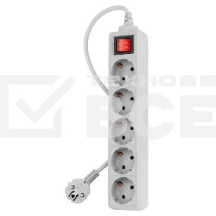 Сетевой фильтр PC Pet AP01006-3-GR 3м (5 розеток) серый