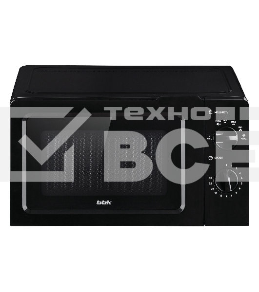 Микроволновая печь BBK 17MWS-782M/B черный, 17 л, 700 Вт, переключатели - поворотный механизм