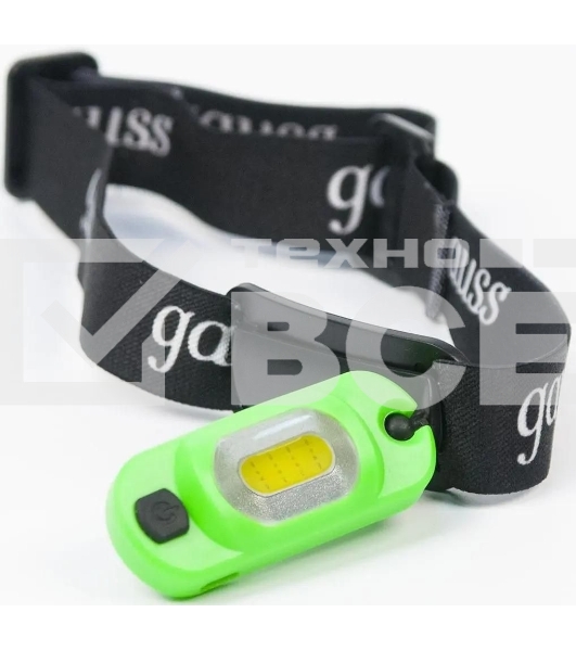 Фонарь налобный GAUSS GFL408 3W 150lm Li-ion 300mAh LED