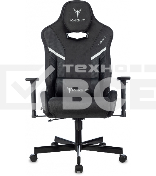 Кресло игровое Knight Thunder 5X черный эко.кожа крестов. металл