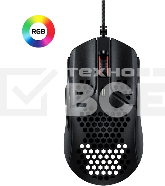Мышь проводная HyperX Pulsefire Haste черный, 16000 dpi, USB, кнопки - 6