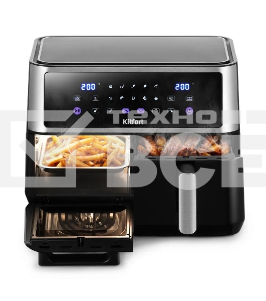 Аэрогриль Kitfort КТ-2256 2850Вт черный/серебристый