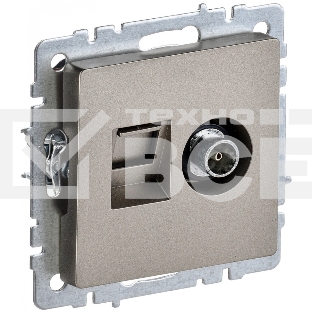 Розетка двойная TV+RJ45 IEK Brite РТВ/РК12-БрШ (BR-AK20-1-K37) кат.5E шампань