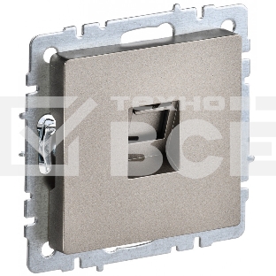 Розетка компьютерная IEK BRITE РК10-БрШ RJ45 кат.5E шампань