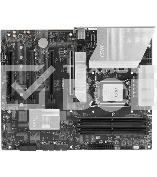 Материнская плата MSI PRO B860-P, LGA 1851, Intel B860, 4xDDR5, 4xSATA, 3xM.2, 1xPCIe 5.0 x16, 1xPCIe 4.0 x4, 2xPCIe 4.0 x1, 1xHDMI, 1xDP, 1xUSB-C, 1x 5Gb LAN, 2xUSB-A 3.2 Gen 2, 2xUSB-A 3.2 Gen 1, 4xUSB-A 2.0, 3x3.5 мм, 7.1, ATX
