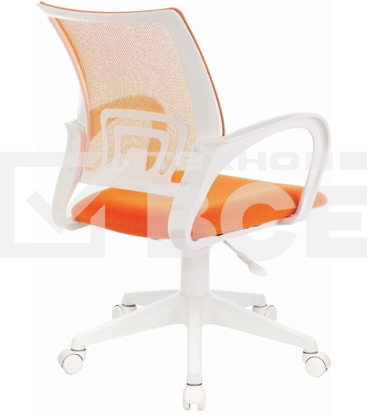Кресло компьютерное Бюрократ CH-W695NLT TW-38-3 TW-96-1 оранжевый, сетка/ткань, крестовина пластик, пластик белый