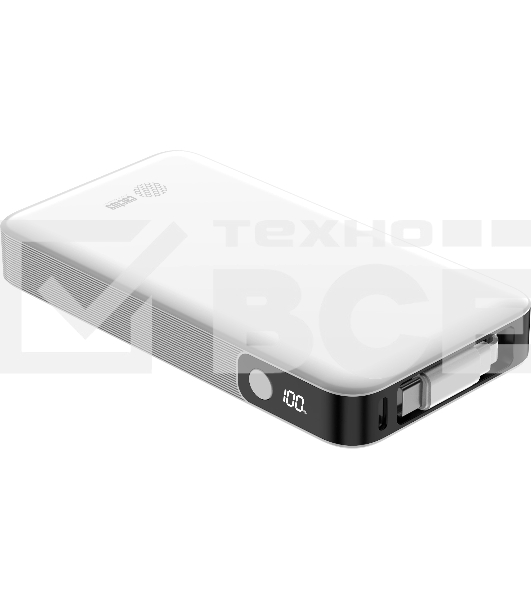 Портативный аккумулятор Cactus CS-PBFSPA-10000 10000mAh 22.5W 4.5A 2xUSB-C белый
