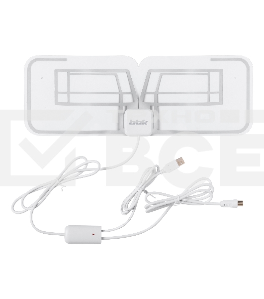 Антенна телевизионная BBK DA27 30дБ активная белый каб.:2м