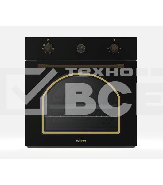 Духовой шкаф электрический NORDEN NRD 6000 BL RUSTIC черный