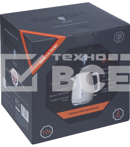 Чайник электрический LEONORD LE-1546 1.7 л, бежевый (111160)